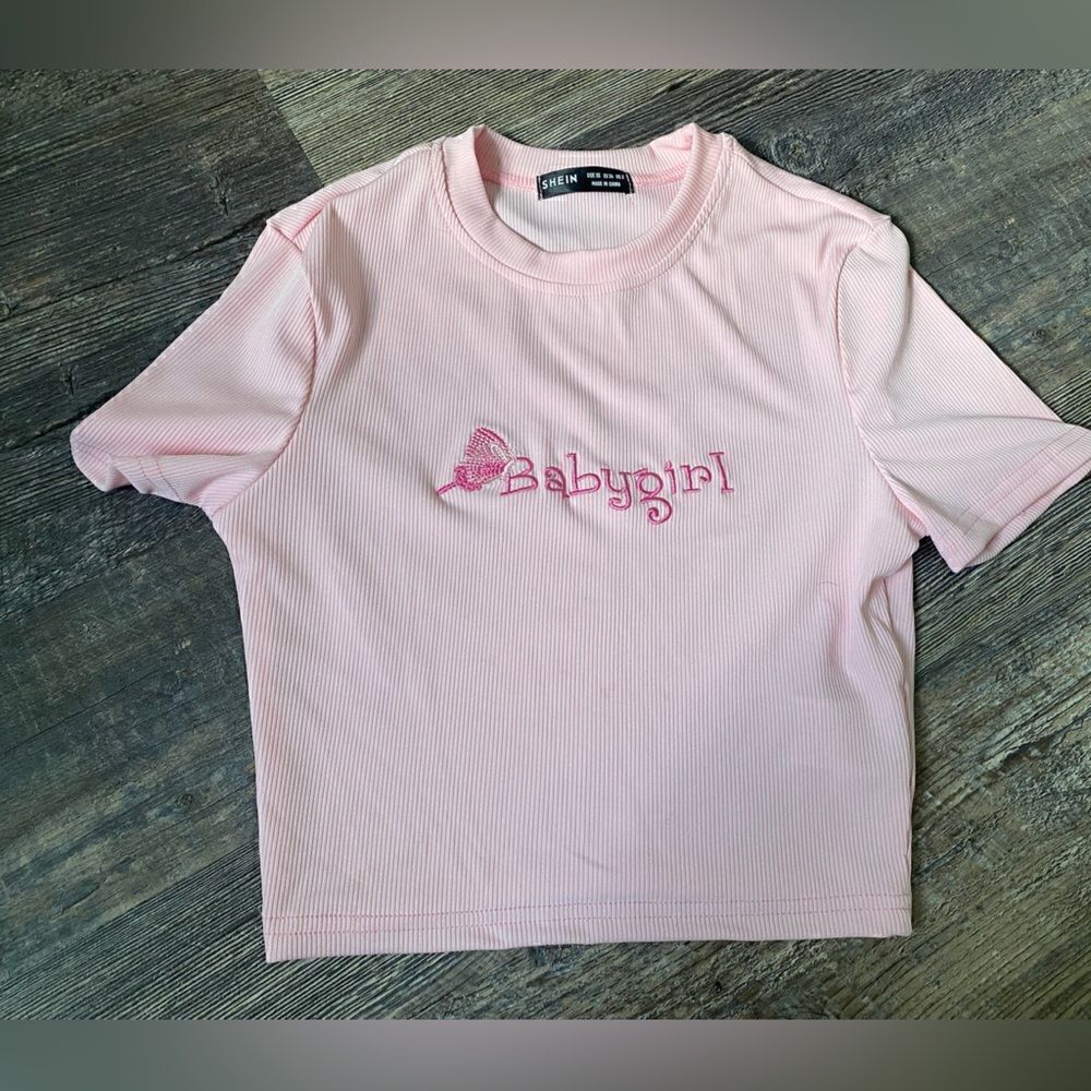 Shein pink crop top #2